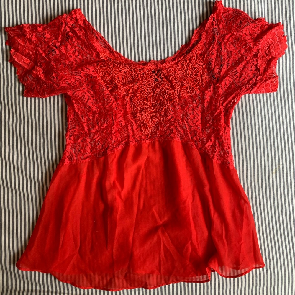 Bke Boutique Red Blouse